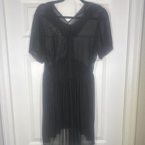 Foxblood Mesh Elegant Black Women's Dress